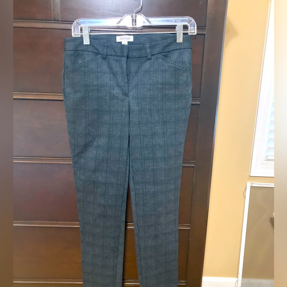 Calvin Klein Black/Gray Tweed Style Stretch Trouser